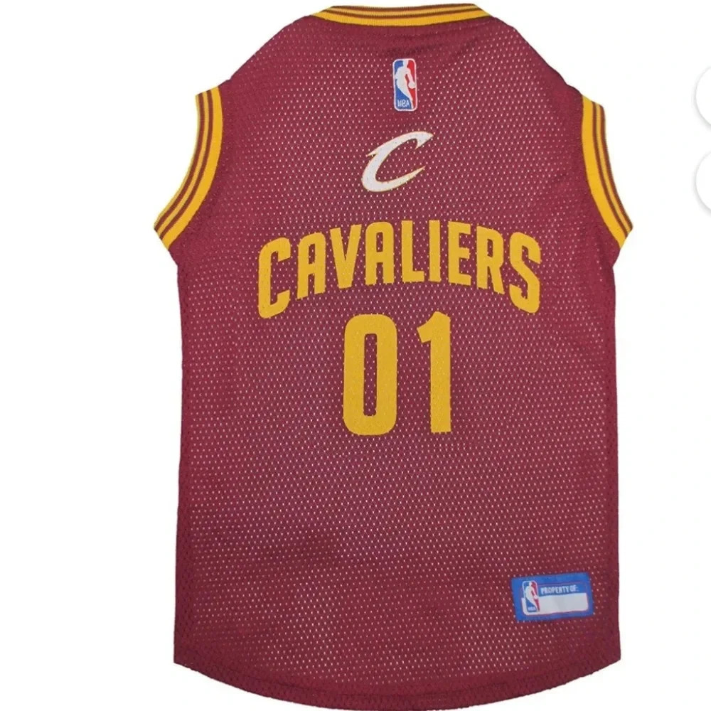 Cleveland Cavaliers Pets First Mesh Dog Basketball Jersey Shirt Size L NBA Wine